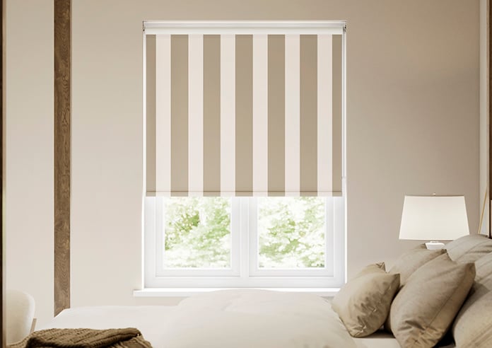 Cowes Stripe (Blackout), Fossil Grey - Roller Blind - Image 3